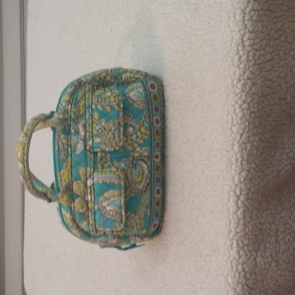 Vera Bradley Small Aqua/White/Green Handbag/Purse - Picture 1 of 12